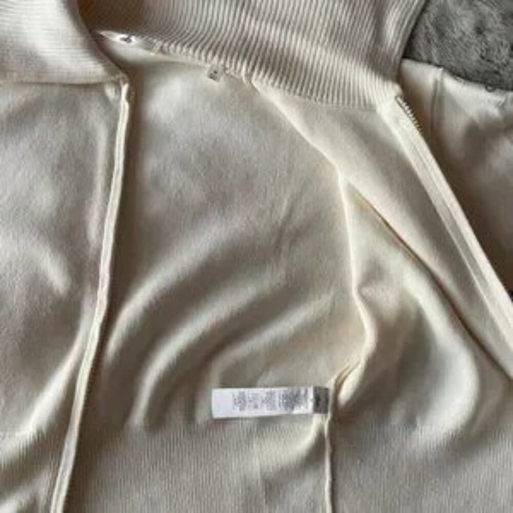 NWT ALO Scholar Knit Cropped Full Zip Jacket ivory size M - Picture 8 of 8